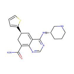 NC(=O)C1=c2ncnc(N[C@H]3CCCNC3)c2=C[C@H](c2cccs2)C1 ZINC000167037872