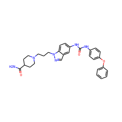 NC(=O)C1CCN(CCCn2ncc3cc(NC(=O)Nc4ccc(Oc5ccccc5)cc4)ccc32)CC1 ZINC000028525419
