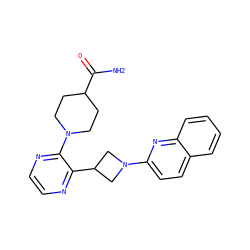 NC(=O)C1CCN(c2nccnc2C2CN(c3ccc4ccccc4n3)C2)CC1 ZINC000140120941