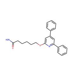 NC(=O)CCCCCOc1cc(-c2ccccc2)cc(-c2ccccc2)n1 ZINC000013729835