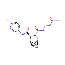 NC(=O)CCNC(=O)[C@H]1[C@H](C(=O)Nc2ccc(Cl)nc2)[C@@H]2CC[C@H]1C21CC1 ZINC000168454409