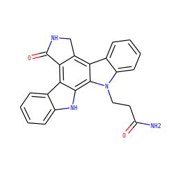 NC(=O)CCn1c2ccccc2c2c3c(c4c5ccccc5[nH]c4c21)C(=O)NC3 ZINC000029570866