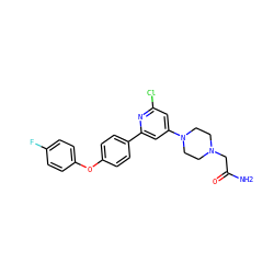 NC(=O)CN1CCN(c2cc(Cl)nc(-c3ccc(Oc4ccc(F)cc4)cc3)c2)CC1 ZINC000114592375