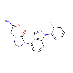 NC(=O)CN1CCN(c2cccc3c2cnn3-c2ccccc2F)C1=O ZINC000584620050