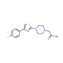 NC(=O)CN1CCN(c2nc(-c3ccc(F)cc3)cs2)CC1 ZINC000036234986