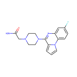 NC(=O)CN1CCN(c2nc3cc(F)ccc3n3cccc23)CC1 ZINC000040430013