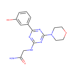 NC(=O)CNc1nc(-c2cccc(O)c2)nc(N2CCOCC2)n1 ZINC000201535492