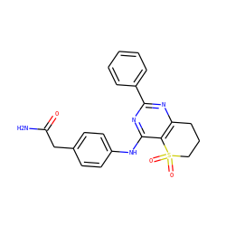 NC(=O)Cc1ccc(Nc2nc(-c3ccccc3)nc3c2S(=O)(=O)CCC3)cc1 ZINC000096927473