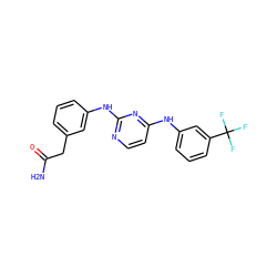 NC(=O)Cc1cccc(Nc2nccc(Nc3cccc(C(F)(F)F)c3)n2)c1 ZINC001772571349