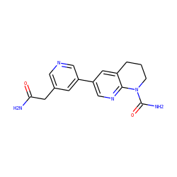 NC(=O)Cc1cncc(-c2cnc3c(c2)CCCN3C(N)=O)c1 ZINC001772654388