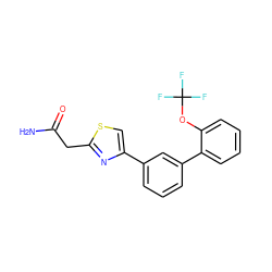 NC(=O)Cc1nc(-c2cccc(-c3ccccc3OC(F)(F)F)c2)cs1 ZINC000058581547
