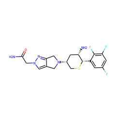 NC(=O)Cn1cc2c(n1)CN([C@H]1CS[C@@H](c3cc(F)cc(F)c3F)[C@@H](N)C1)C2 ZINC000169708411