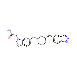 NC(=O)Cn1ccc2ccc(CN3CCC[C@@H](Nc4ccc5[nH]ncc5c4)C3)cc21 ZINC000114335941
