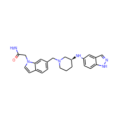 NC(=O)Cn1ccc2ccc(CN3CCC[C@H](Nc4ccc5[nH]ncc5c4)C3)cc21 ZINC000114335943
