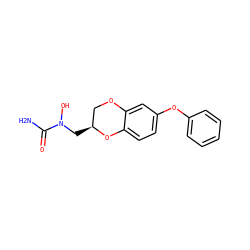 NC(=O)N(O)C[C@H]1COc2cc(Oc3ccccc3)ccc2O1 ZINC000000016309