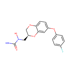 NC(=O)N(O)C[C@H]1COc2ccc(Oc3ccc(F)cc3)cc2O1 ZINC000000005454