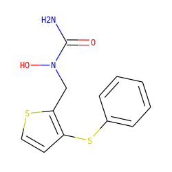 NC(=O)N(O)Cc1sccc1Sc1ccccc1 ZINC000000013402