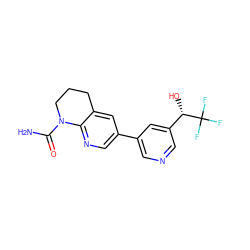 NC(=O)N1CCCc2cc(-c3cncc([C@H](O)C(F)(F)F)c3)cnc21 ZINC000221409271