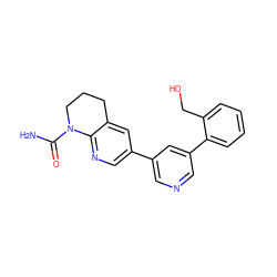 NC(=O)N1CCCc2cc(-c3cncc(-c4ccccc4CO)c3)cnc21 ZINC000221475847