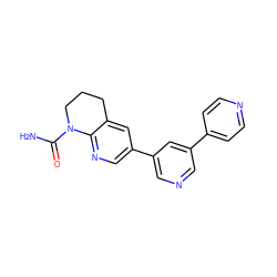 NC(=O)N1CCCc2cc(-c3cncc(-c4ccncc4)c3)cnc21 ZINC000221397525