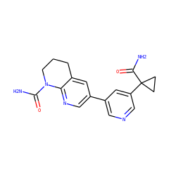 NC(=O)N1CCCc2cc(-c3cncc(C4(C(N)=O)CC4)c3)cnc21 ZINC001772651438