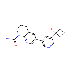NC(=O)N1CCCc2cc(-c3cncc(C4(O)CCC4)c3)cnc21 ZINC001772653210