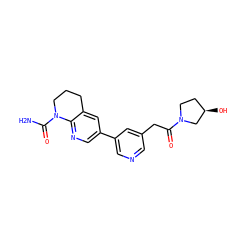 NC(=O)N1CCCc2cc(-c3cncc(CC(=O)N4CC[C@@H](O)C4)c3)cnc21 ZINC001772644533