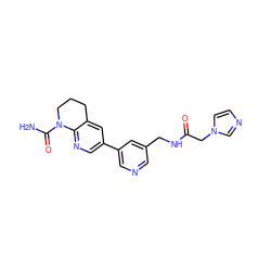 NC(=O)N1CCCc2cc(-c3cncc(CNC(=O)Cn4ccnc4)c3)cnc21 ZINC001772592210