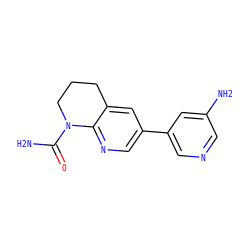 NC(=O)N1CCCc2cc(-c3cncc(N)c3)cnc21 ZINC001772629497
