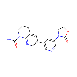 NC(=O)N1CCCc2cc(-c3cncc(N4CCOC4=O)c3)cnc21 ZINC001772617065