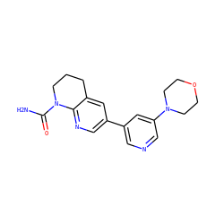 NC(=O)N1CCCc2cc(-c3cncc(N4CCOCC4)c3)cnc21 ZINC001772606324