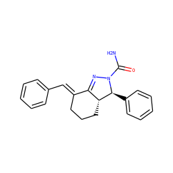 NC(=O)N1N=C2/C(=C/c3ccccc3)CCC[C@H]2[C@@H]1c1ccccc1 ZINC000001509898