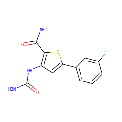 NC(=O)Nc1cc(-c2cccc(Cl)c2)sc1C(N)=O ZINC000096258277