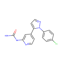 NC(=O)Nc1cc(-c2ccnn2-c2ccc(Cl)cc2)ccn1 ZINC000141252735