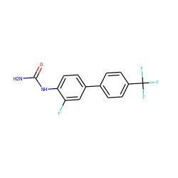 NC(=O)Nc1ccc(-c2ccc(C(F)(F)F)cc2)cc1F ZINC000028711945