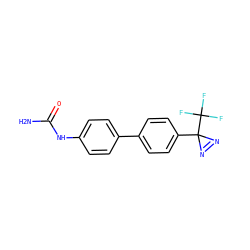 NC(=O)Nc1ccc(-c2ccc(C3(C(F)(F)F)N=N3)cc2)cc1 ZINC000058649676