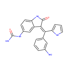 NC(=O)Nc1ccc2c(c1)/C(=C(\c1cccc(N)c1)c1ccc[nH]1)C(=O)N2 ZINC000014962893