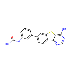 NC(=O)Nc1cccc(-c2ccc3c(c2)sc2c(N)ncnc23)c1 ZINC000203674470