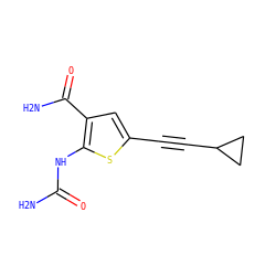 NC(=O)Nc1sc(C#CC2CC2)cc1C(N)=O ZINC000028524200
