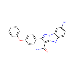 NC(=O)c1c(-c2ccc(Oc3ccccc3)cc2)nn2c1[nH]c1ccc(N)cc12 ZINC001772617136