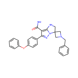 NC(=O)c1c(-c2ccc(Oc3ccccc3)cc2)nn2c1NCC21CN(Cc2ccccc2)C1 ZINC001772602308