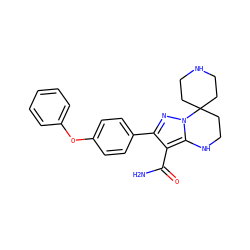 NC(=O)c1c(-c2ccc(Oc3ccccc3)cc2)nn2c1NCCC21CCNCC1 ZINC000081052791