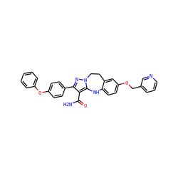 NC(=O)c1c(-c2ccc(Oc3ccccc3)cc2)nn2c1Nc1ccc(OCc3cccnc3)cc1CC2 ZINC000045369031