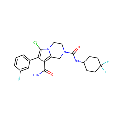 NC(=O)c1c(-c2cccc(F)c2)c(Cl)n2c1CN(C(=O)NC1CCC(F)(F)CC1)CC2 ZINC001772575246