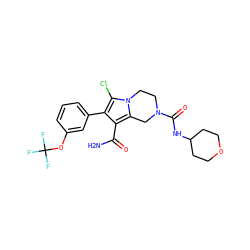 NC(=O)c1c(-c2cccc(OC(F)(F)F)c2)c(Cl)n2c1CN(C(=O)NC1CCOCC1)CC2 ZINC000223404461