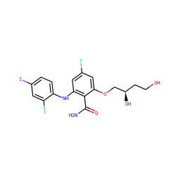 NC(=O)c1c(Nc2ccc(I)cc2F)cc(F)cc1OC[C@H](O)CCO ZINC000096905636