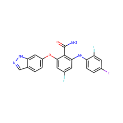NC(=O)c1c(Nc2ccc(I)cc2F)cc(F)cc1Oc1ccc2cn[nH]c2c1 ZINC000096905649