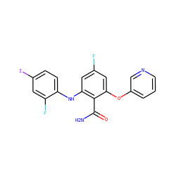 NC(=O)c1c(Nc2ccc(I)cc2F)cc(F)cc1Oc1cccnc1 ZINC000096905648