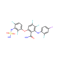 NC(=O)c1c(Oc2ccc(F)c(NS(N)(=O)=O)c2F)cc(F)c(F)c1Nc1ccc(I)cc1F ZINC000653790522