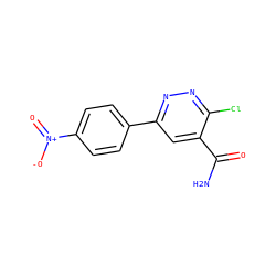 NC(=O)c1cc(-c2ccc([N+](=O)[O-])cc2)nnc1Cl ZINC000025966487